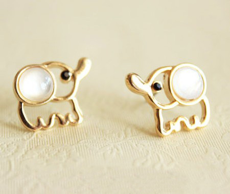 [grd03070]cute Fashion Elephant Earrings
