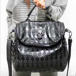 [grlhx120082]cool Skull Leather Handbag Shoulder Bag