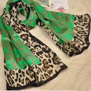 [grlhx140003]cool Green Leopard Scarf on Luulla