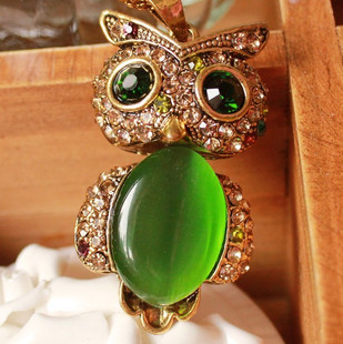 [grlhx1100001]cool Green Owl Retro Necklace Chain on Luulla