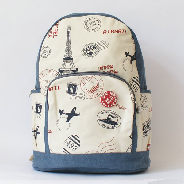 Eiffel Tower Print Pattern Backpack main image 1